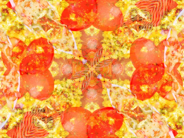 Orange farve tegning i kalejdoskop mønster - Stock-foto