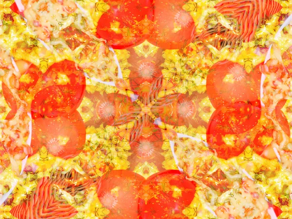 Orangefarbene Farbzeichnung im Kaleidoskopmuster — Stockfoto