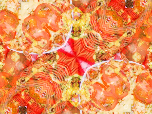 Orangefarbene Farbzeichnung im Kaleidoskopmuster — Stockfoto