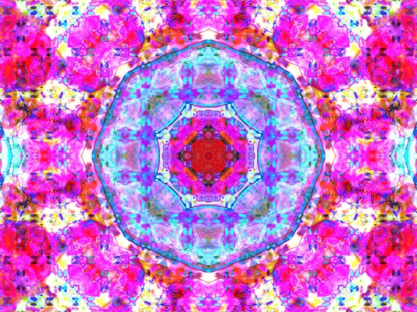Kaleidoscopic mandala design in pink — Stock Photo, Image