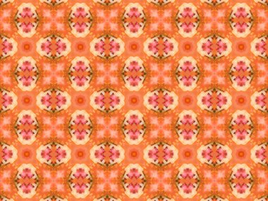 turuncu renk kaleydoskop desen çizimi 