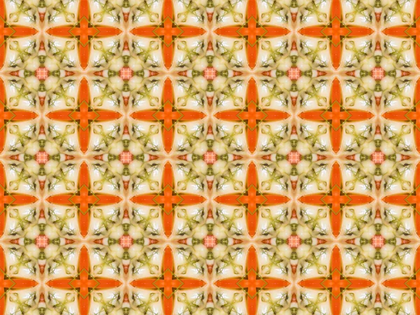 Dibujo de color naranja en patrón de caleidoscopio — Foto de Stock