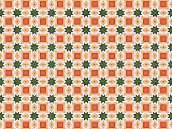 Dibujo de color naranja en patrón de caleidoscopio — Foto de Stock