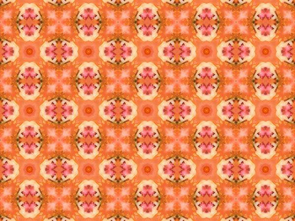 Orange color drawing in kaleidoscope pattern — Stock Photo, Image