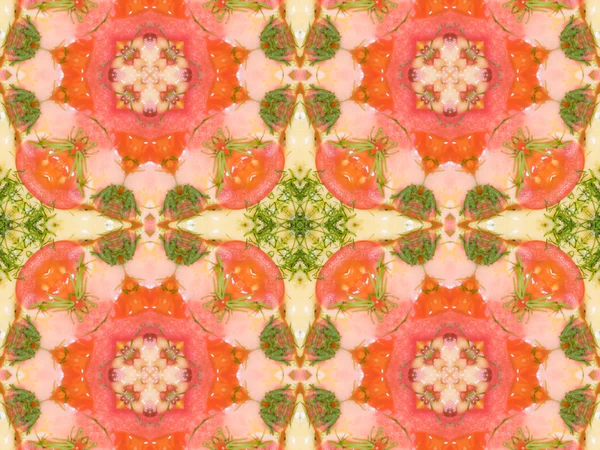 Orange color drawing in kaleidoscope pattern — Stock Photo, Image