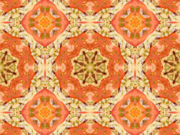 orange color drawing in kaleidoscope pattern