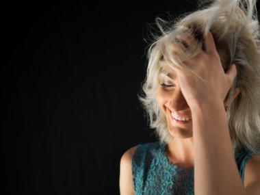 studio Photo of beautiful woman in dress 