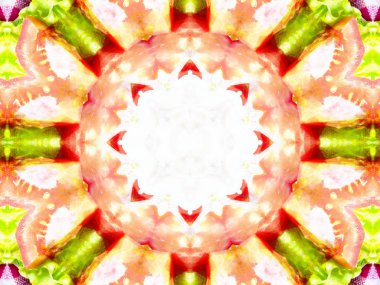 turuncu renk kaleydoskop desen çizimi