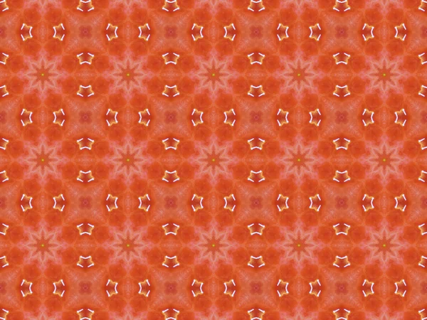 Kolor pomarańczowy rysunek w wzorzec kaleidoscope — Zdjęcie stockowe