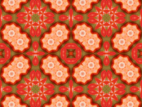 orange color drawing in kaleidoscope pattern