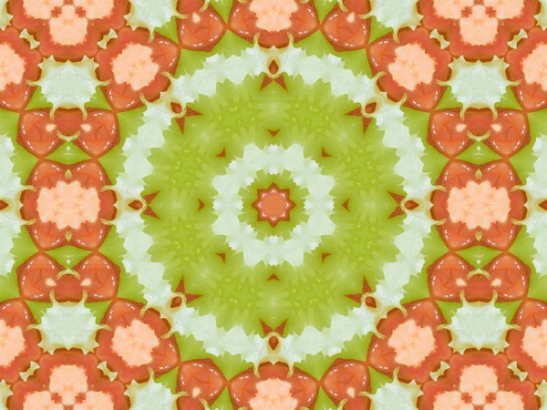 orange color drawing in kaleidoscope pattern