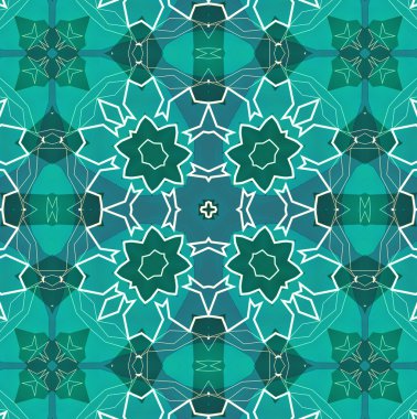 Yeşil soyut kaleydoskop arka plan