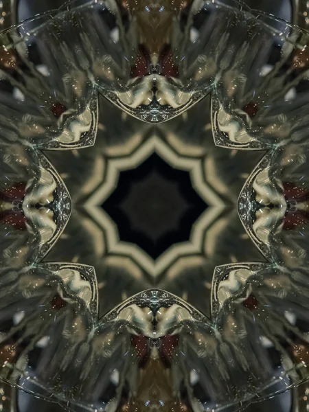 Brown etnický vzor. Abstraktní kaleidoskop — Stock fotografie