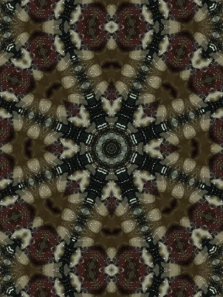 Brown etnický vzor. Abstraktní kaleidoskop — Stock fotografie