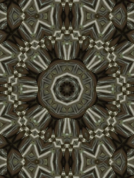 Brown etnický vzor. Abstraktní kaleidoskop — Stock fotografie