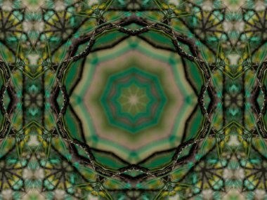 Yeşil soyut kaleydoskop arka plan