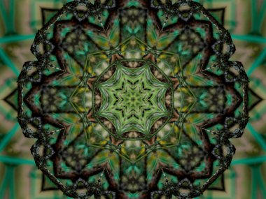 Yeşil soyut kaleydoskop arka plan