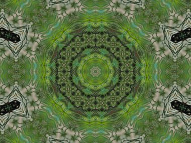 Yeşil soyut kaleydoskop arka plan