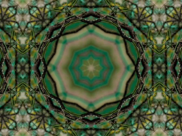 Green abstract kaleidoscope background — Stock Photo, Image