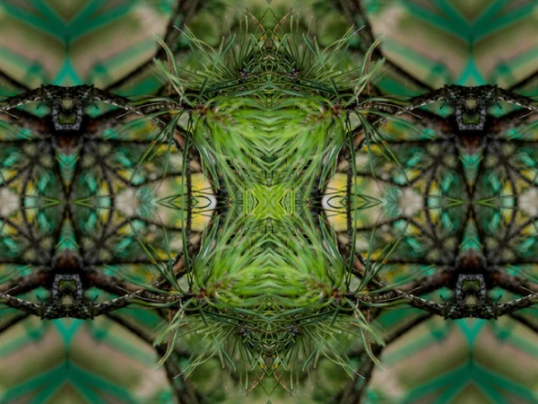 Green abstract kaleidoscope background — Stock Photo, Image