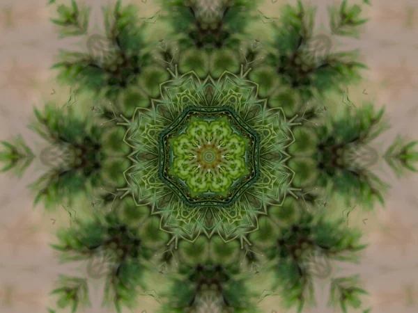 緑の抽象的な万華鏡のバック グラウンド — ストック写真