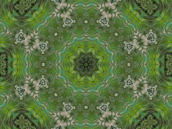 Green abstract kaleidoscope background — Stock Photo, Image