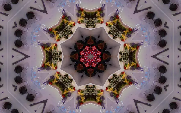 Mandala púrpura del centro de flores de aciano — Foto de Stock