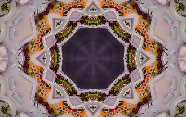 Mandala violet du centre de fleurs de bleuet — Photo