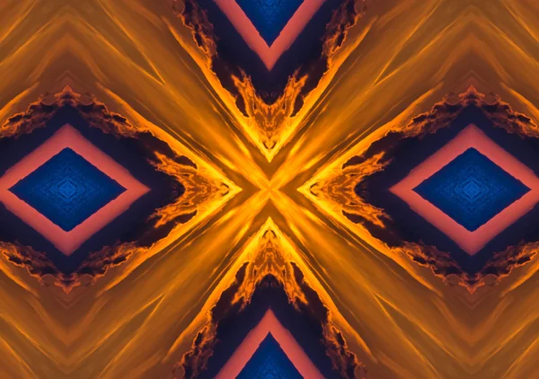 Brown etnický vzor. Abstraktní kaleidoskop — Stock fotografie