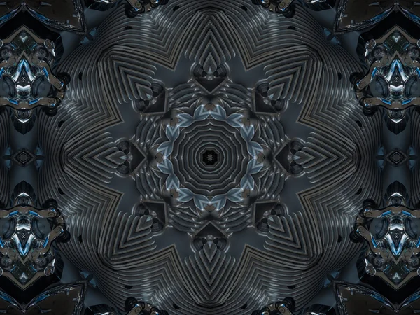 Wzorzec kaleidoscope streszczenie szary wzór — Zdjęcie stockowe