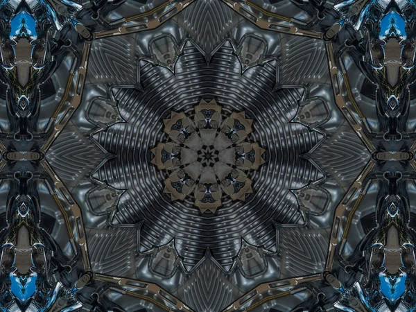 Vzorek kaleidoskop abstraktní šedý vzor — Stock fotografie