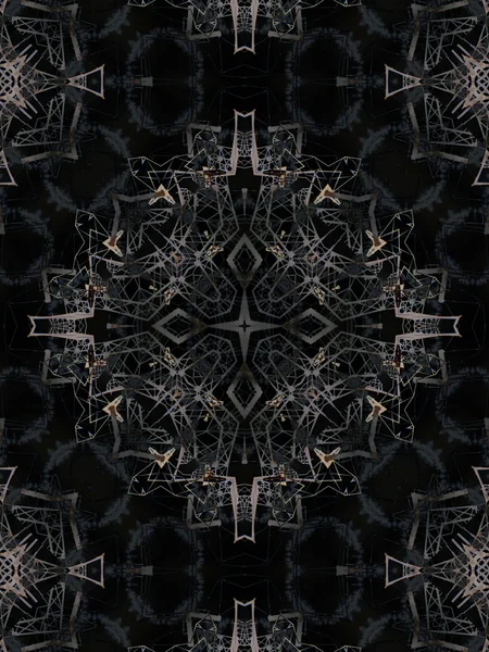 Pattern of kaleidoscope abstract grey pattern — Stock Photo, Image