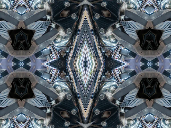 Vzorek kaleidoskop abstraktní šedý vzor — Stock fotografie