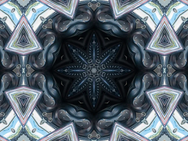 Pattern of kaleidoscope abstract grey pattern — Stock Photo, Image