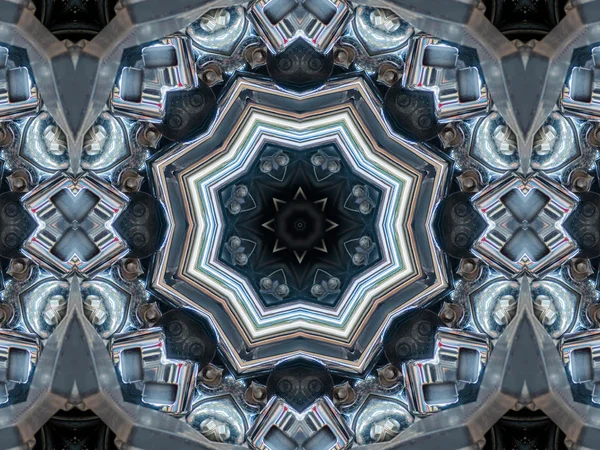 Padrão de caleidoscópio padrão cinza abstrato — Fotografia de Stock