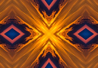 Soyut kırmızı ve sarı çiçek Dürbünü