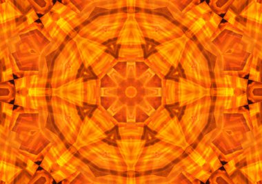 Soyut kırmızı ve sarı çiçek Dürbünü