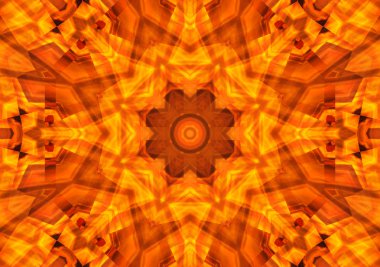 Soyut kırmızı ve sarı çiçek Dürbünü