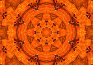 Soyut kırmızı ve sarı çiçek Dürbünü