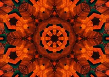 Soyut kırmızı ve sarı çiçek Dürbünü