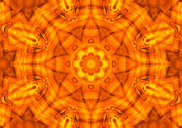 Kaléidoscope rouge et jaune abstrait — Photo