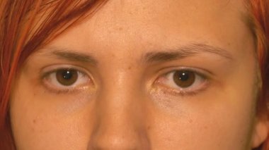 Güzellik göz yanıp sönen makro yakın çekim