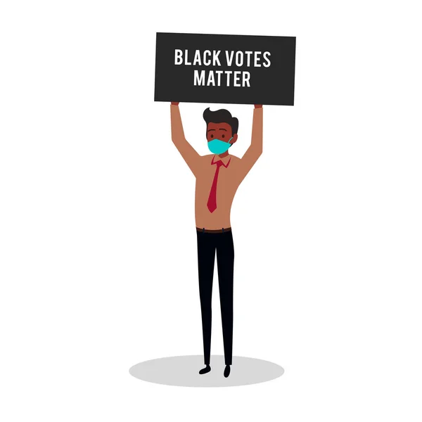Los Activistas Están Pidiendo Votos Los Votos Negros Importan Concepto — Archivo Imágenes Vectoriales