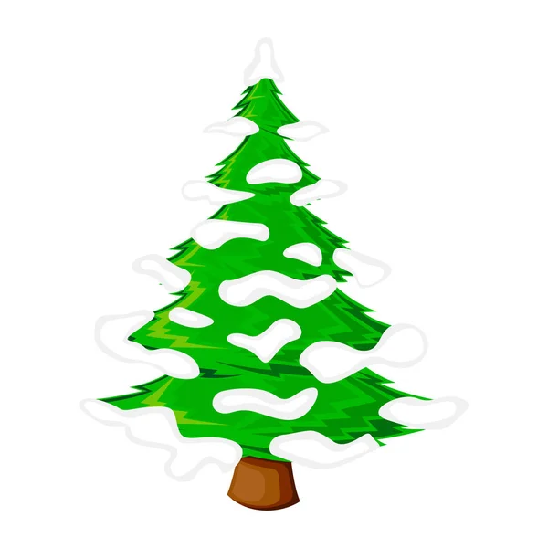 Kerst boom platte vector illustratie. — Stockvector