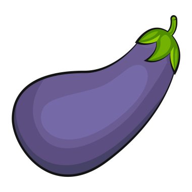 Patlıcan vektörü izole edildi. Organik gıda vektör çizimi. Sebze yalıtılmış. Geçmişi yok. Vejetaryen yemeği. Meyve vektör illüstrasyonu. Düz çizgi film biçimi.