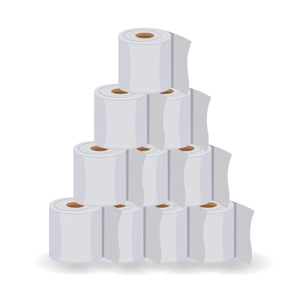 Toilet Roll Pyramid. Winter Holidays during Coronavirus. Christmas and New Year 2021 during Quarantine. Christmas Party Covid-19. Flat Vector Illustration — Stock Illustration Toilet Roll Pyramid Winter Holidays Coronavirus Christmas New Year 2021 Royalty Free Stock Vectors