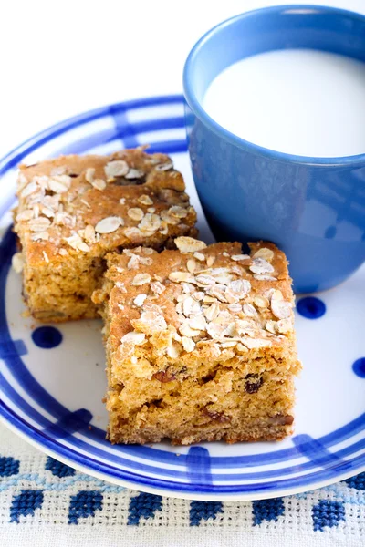 Havermout bars met rozijnen en noten — Stockfoto