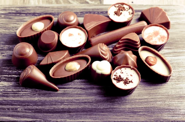 Schokoladenbonbons aller Art — Stockfoto