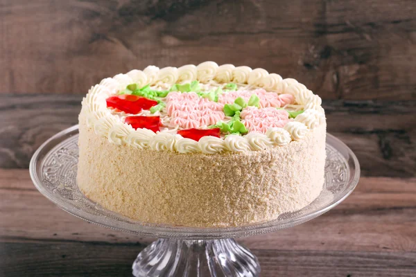 Buttercream dekorerad tårta — Stockfoto