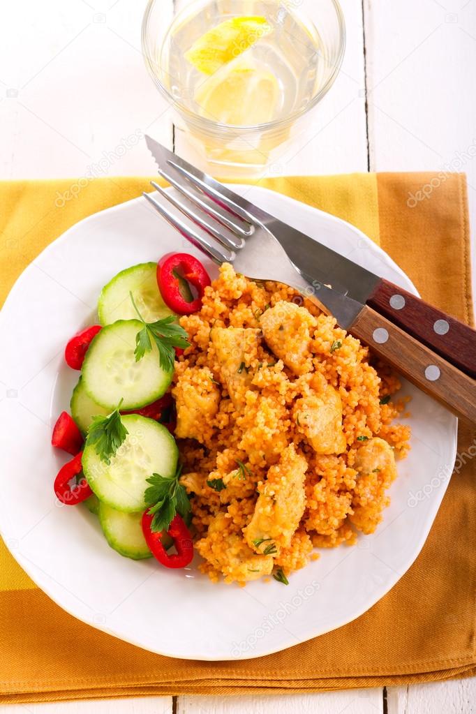Couscous and chicken breast casserole Stock Photo by ©manyakotic 103526492